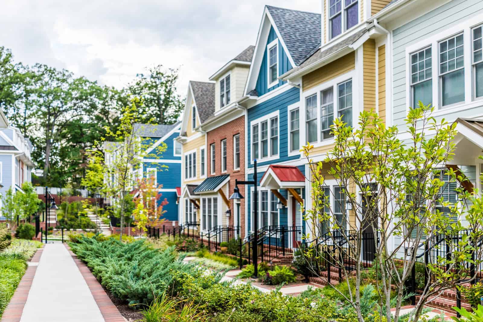 colorful houses with beautiful siding and entrances
