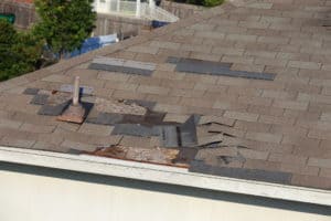 Broken Shingles on a Roof