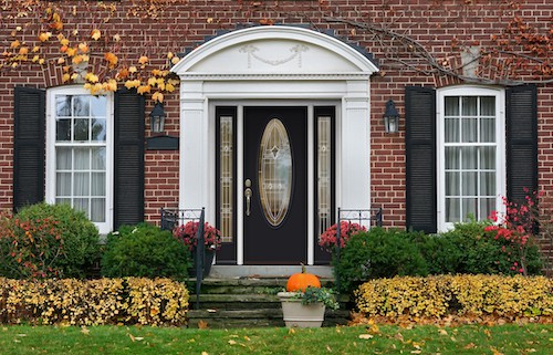 house front door in fall