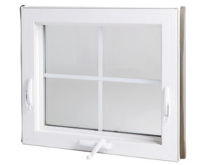 White awning window with grid